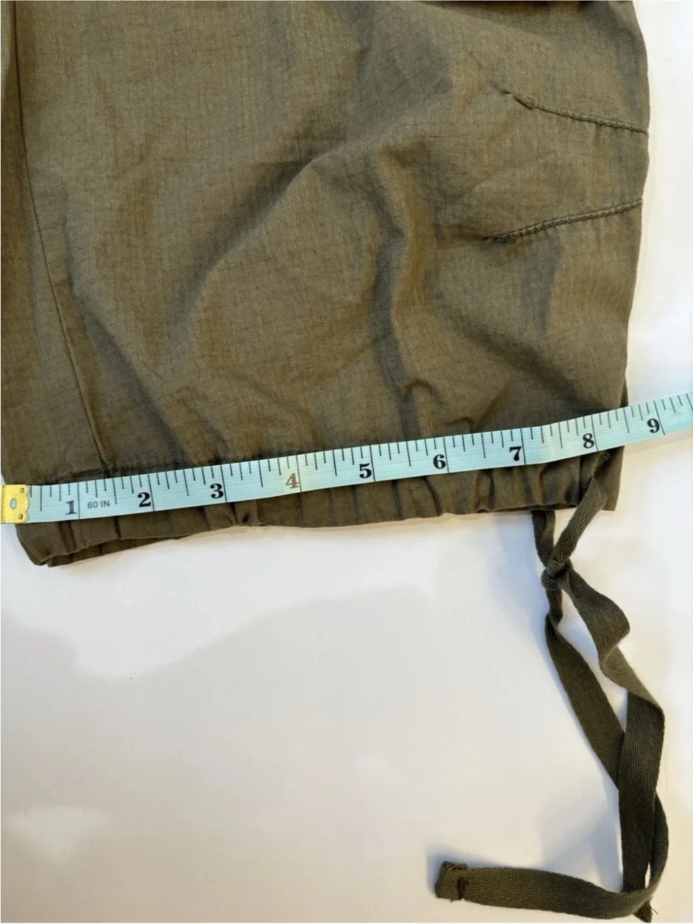 Hei Hei Anthropologie Olive Green Cargo Capri Pants Tie Hem Women’s 6
